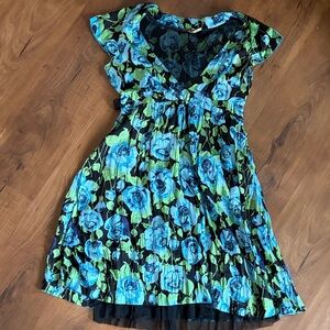 Free people women’s Small Floral Blue & Green Dress